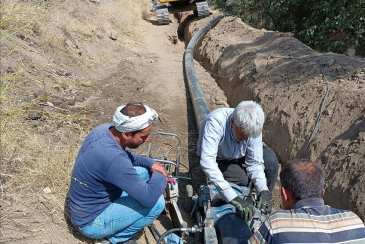 اجراي پروژه اصلاح خط انتقال آب روستاي ابرو